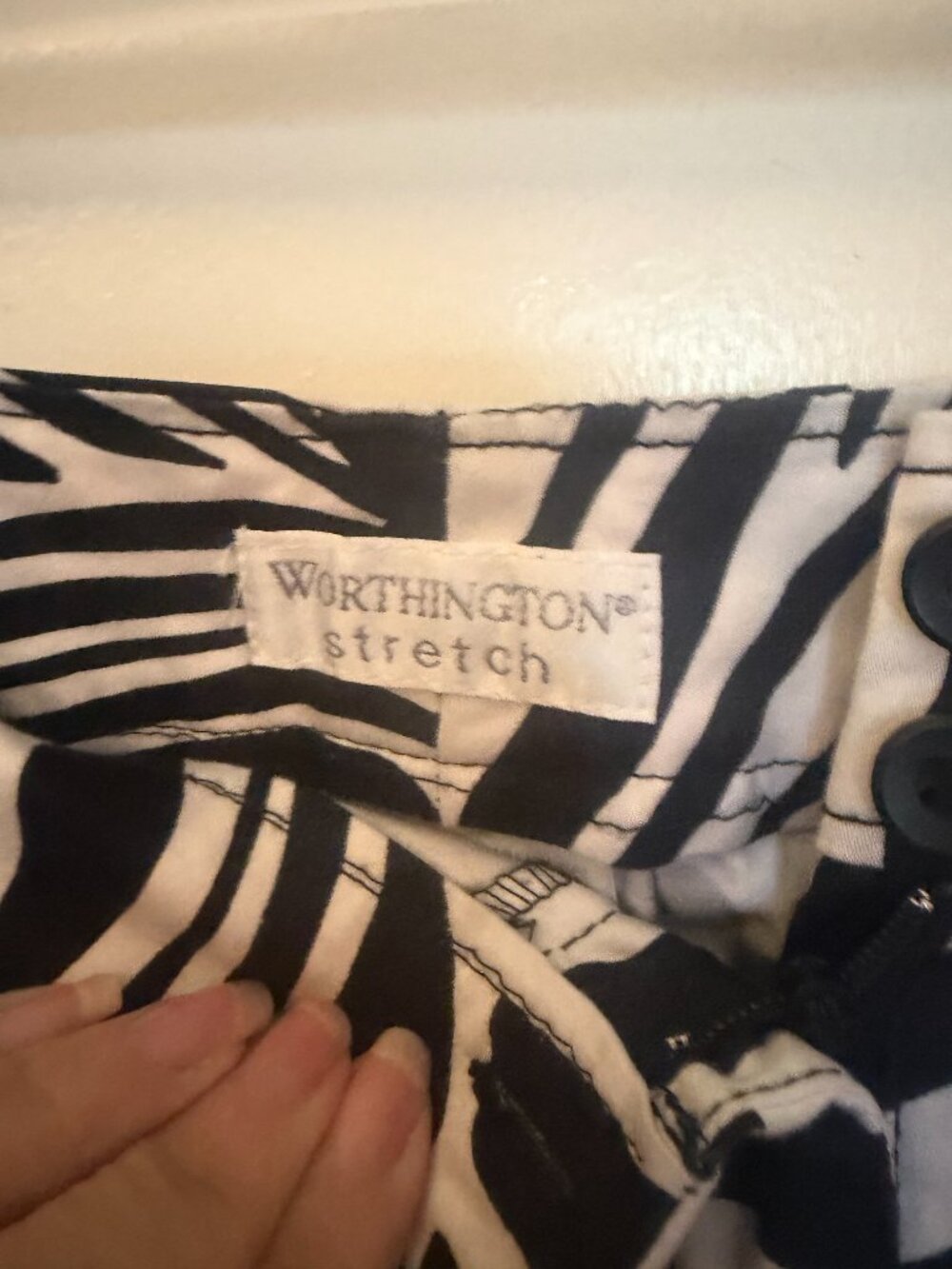 Worthington Stretch Zebra Striped Pants W 18 - Picture 4 of 4